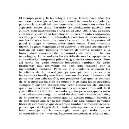 Ensayo de la tecnologia