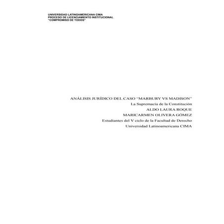 ENSAYO DE MADISON vs MARBURY | PDF