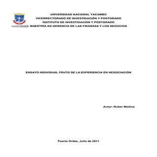 Ensayo de negociación