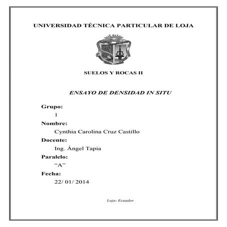 Ensayo densidad in situ