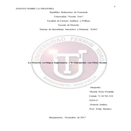 Ensayo de oratoria tema 1