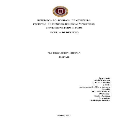 Ensayo desviación social