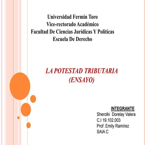 Ensayo de tributario