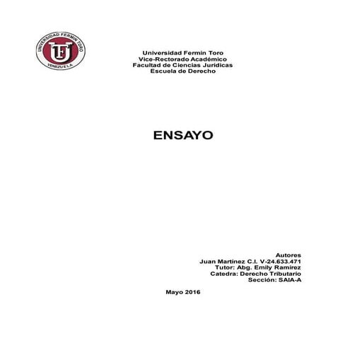 Ensayo de tributario intesivo