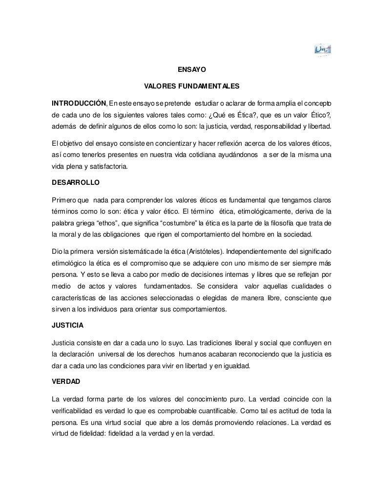 Ensayo de valores