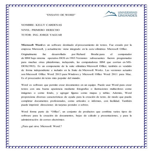 Ensayo de word