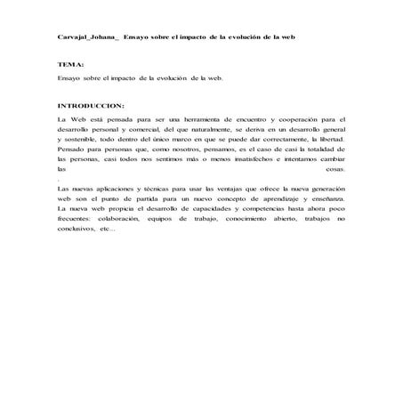 Ensayo evolucion de la web