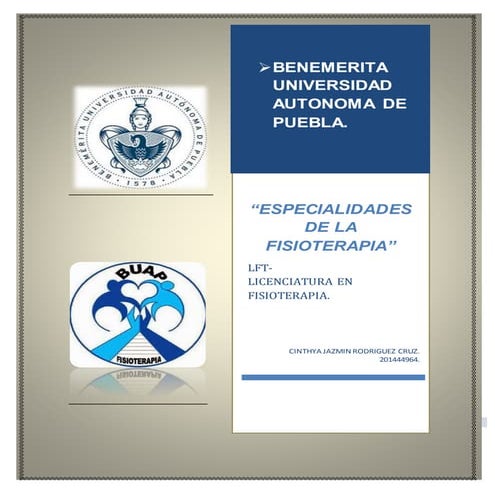 ESPECIALIDADES DE LA FISIOTERAPIA.