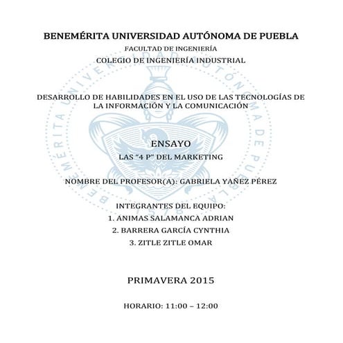 Ensayo Mezcla de Mercadotecnia