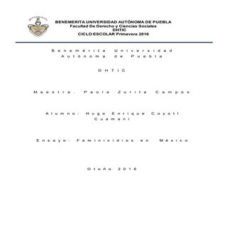 Feminicidio en México 2016