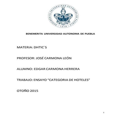 Ensayo final categoría de hoteles