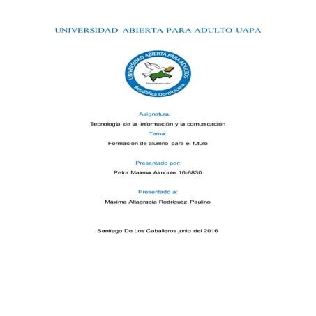 Ensayo  formacion de alumnos para el futuro