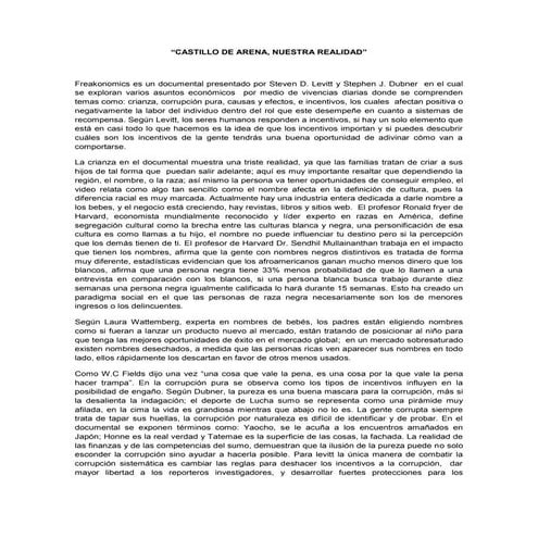 Ensayo freakonomics