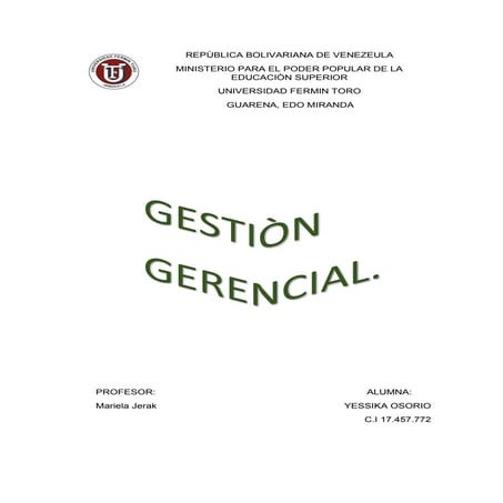 Ensayo gestiòn gerencial