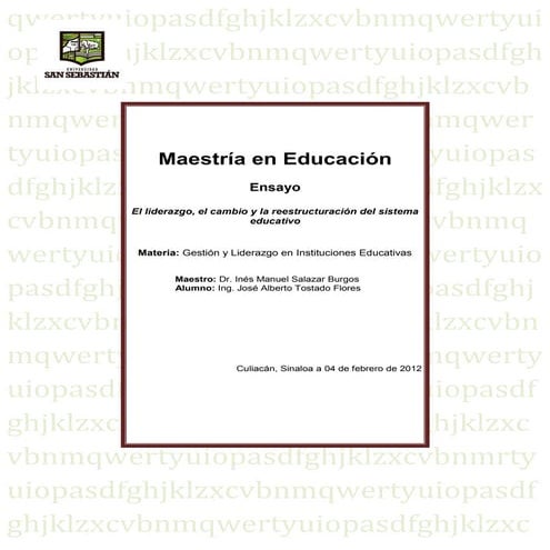 Ensayo gestion y liderazgo tostado 2
