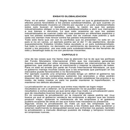 Ensayo globalizacion