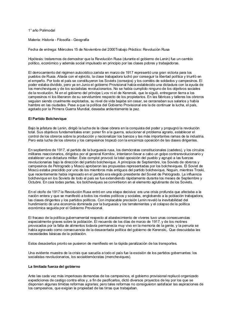 Ensayo Guerra Rusa