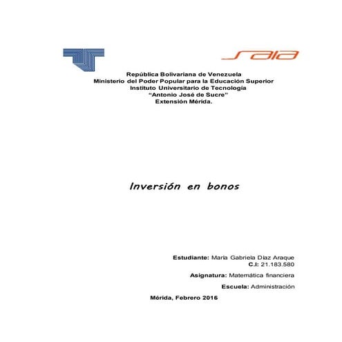 Ensayo inversion en bonos