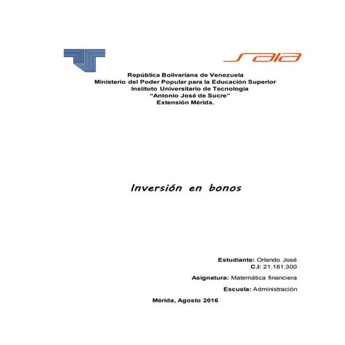Ensayo inversion en bonos