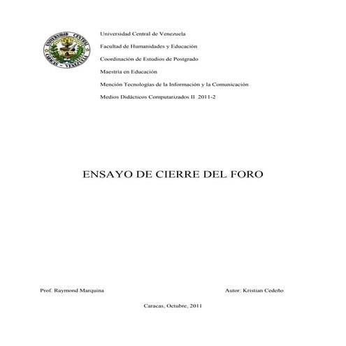 Ensayo kristian cedeño