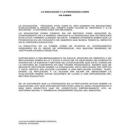 Ensayo de la educacion | DOCX