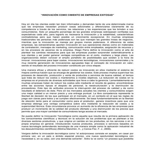 Ensayo libro el habito de innovar