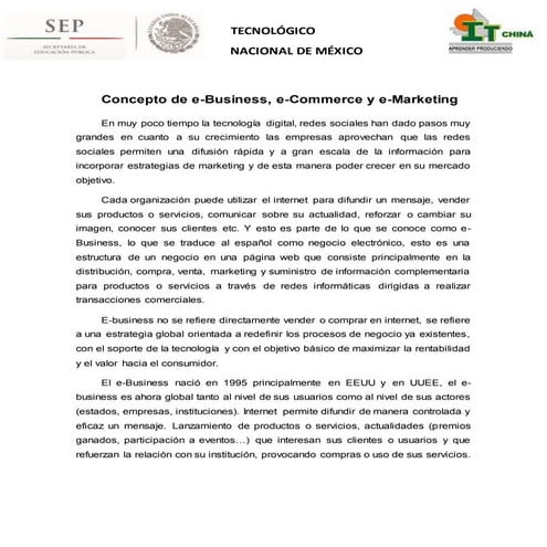 Ensayo marketing electronico | DOCX
