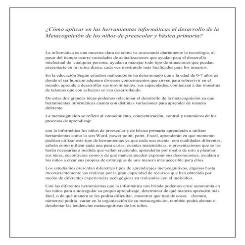 Ensayo metacognición