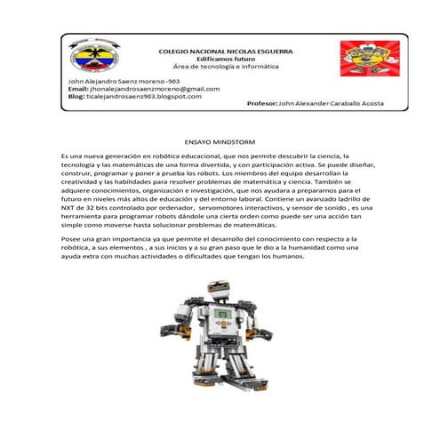 Ensayo mindstorm