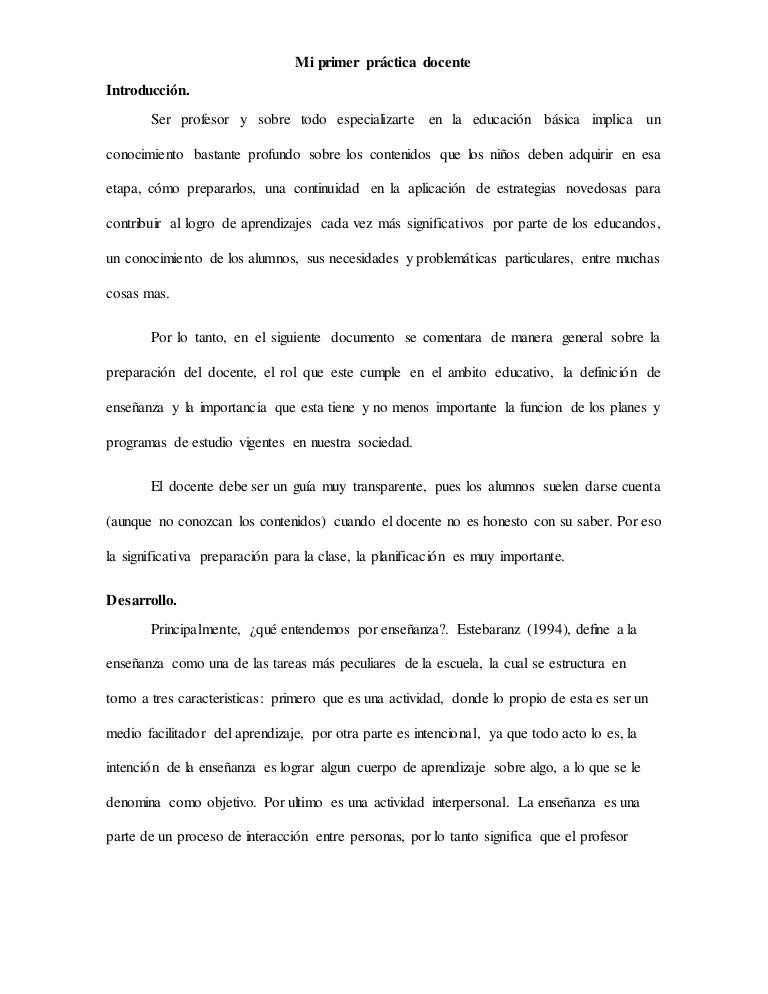 Ensayo Mi Primer Practica Docente