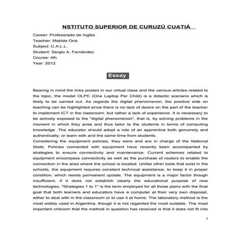 Ensayo modelos de integración