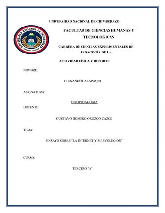 Ensayo sobre "La internet y su evolución"