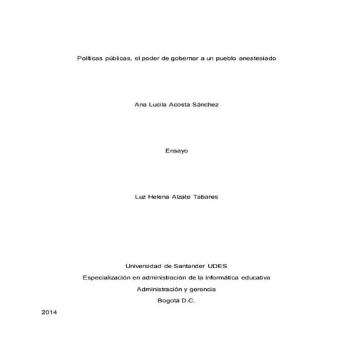 Ensayo  políticas públicas