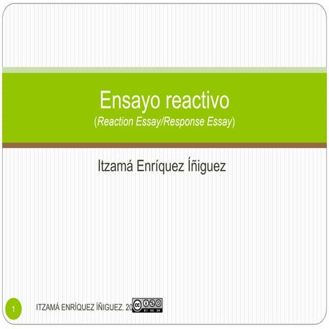 Ensayo reactivo. Itzamá Enríquez Íñiguez