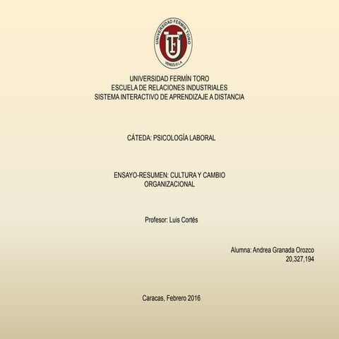 Ensayo resumen unidad III Psicología Laboral