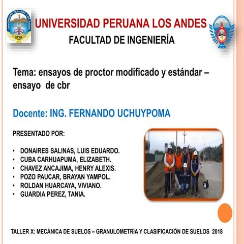 Ensayos de proctor estándar y modificado - cbr