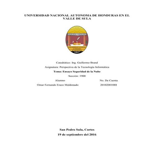 Ensayo seguridad en la nube