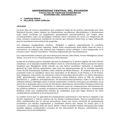 Ensayo sintesis keynesiana