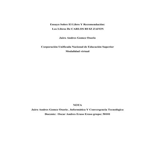 Ensayo sobre el libro y recomendación