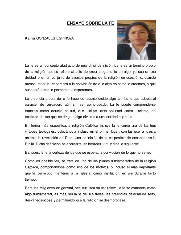 Ensayo Sobre La Fe
