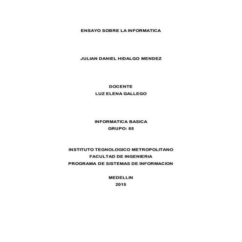 Ensayo sobre la informatica