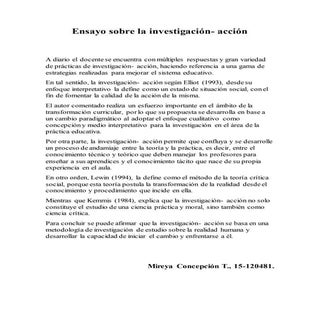 Ensayo sobre la investigación- acción