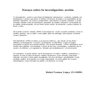 Ensayo sobre la investigación- acción
