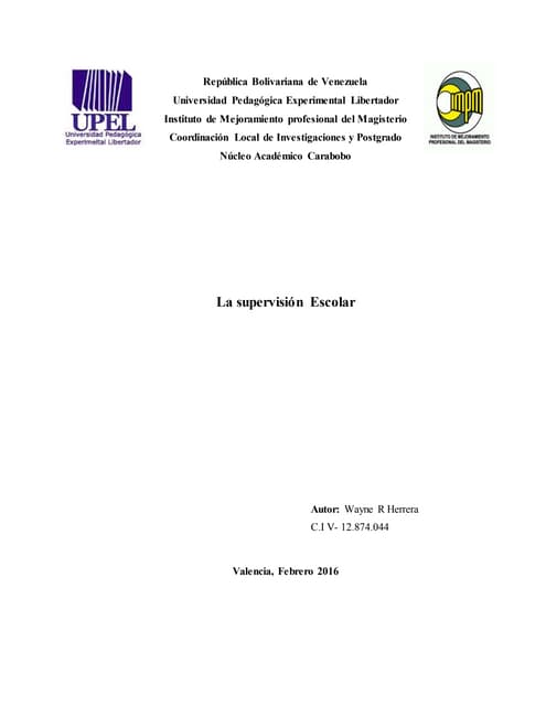 Ensayo supervisión educativa wayne