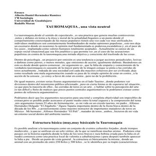 Ensayo Tauromaquia