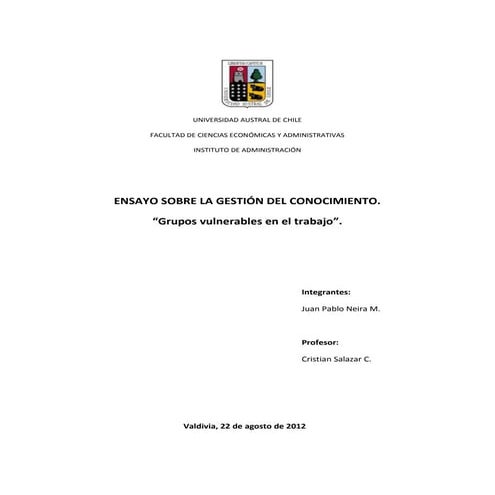 Ensayo sobre la gestión del conocimiento