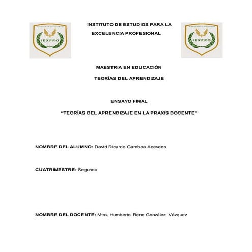 Ensayo teorias del aprendizaje final