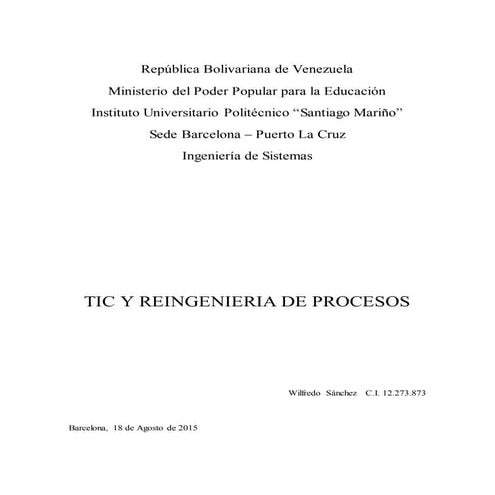 Ensayo tic   reingenieria de procesos
