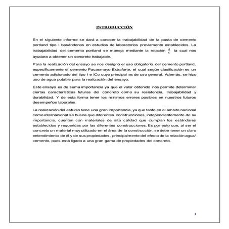 Ensayo trabajabilidad de la pasta de cemento