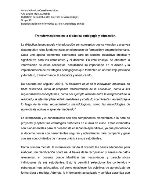 ENSAYO TRANSFORMACIONES EN LA DIDÁCTICA, PEDAGOGÍA Y EDUCACIÓN.docx